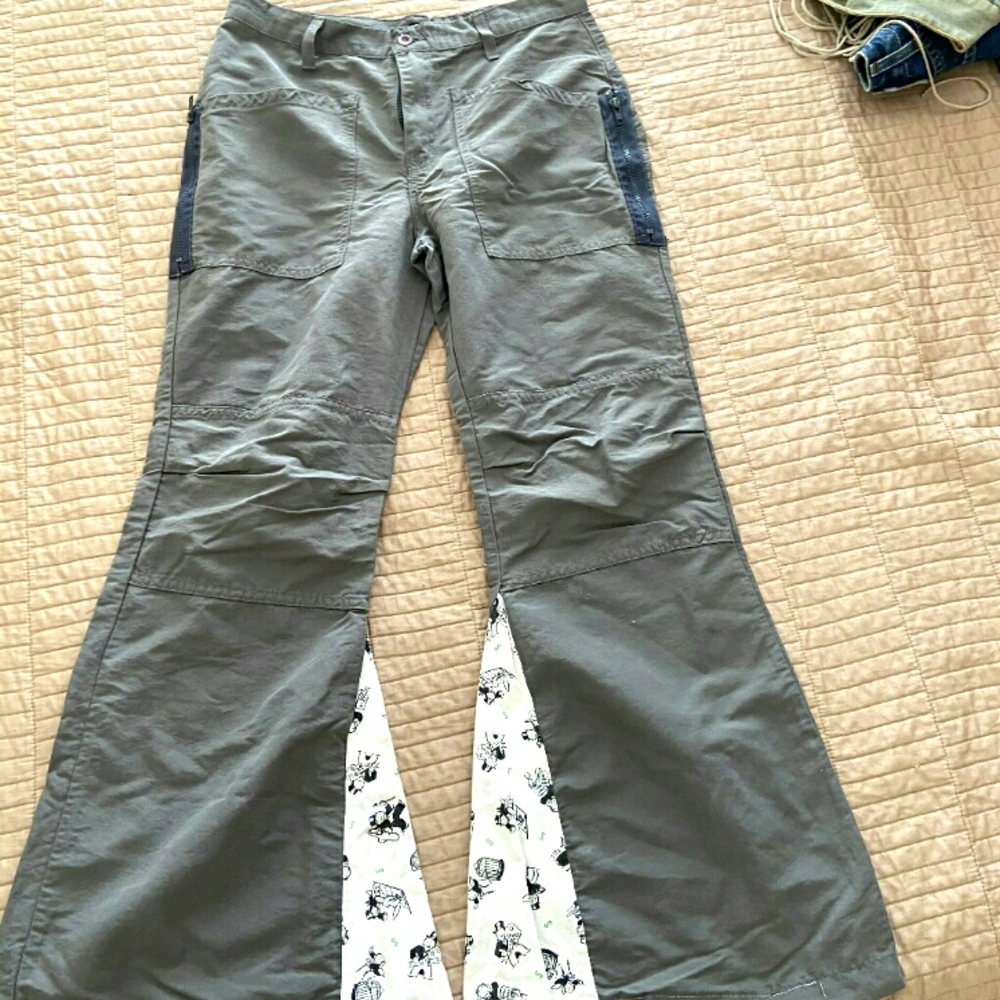 Tagrag Pants Bell Bottom Wide Leg Rave Modified 29" Cargo Utility Unique Raver